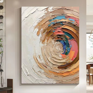 RAINBOW ABSTRACT 3D TEXTURE HAND MADE PAINTING
