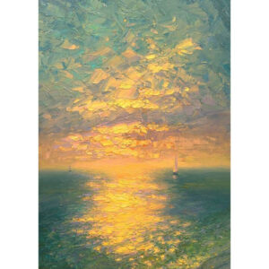 ABSTRACT SEA SUNSET KNIFE PAINTING TEXTURE PAINTING