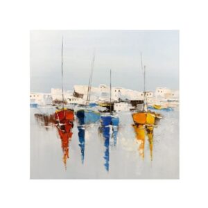SAILBOAT HAND-PAINTED MINIMALIST ABSTRACT TEXTURE PAINTING