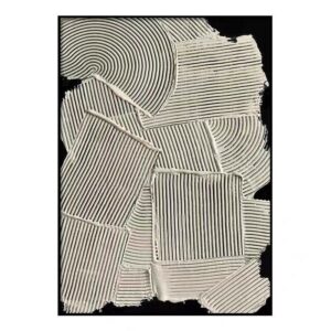MINIMALIST BLACK AND WHITE WABI-SABI STYLE ABSTRACT PAINTING