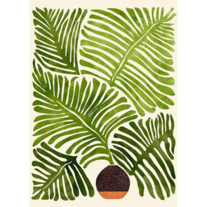 SIMPLE MODERN PALM LEAF HAND-PAINTED DECORATION PAINTING